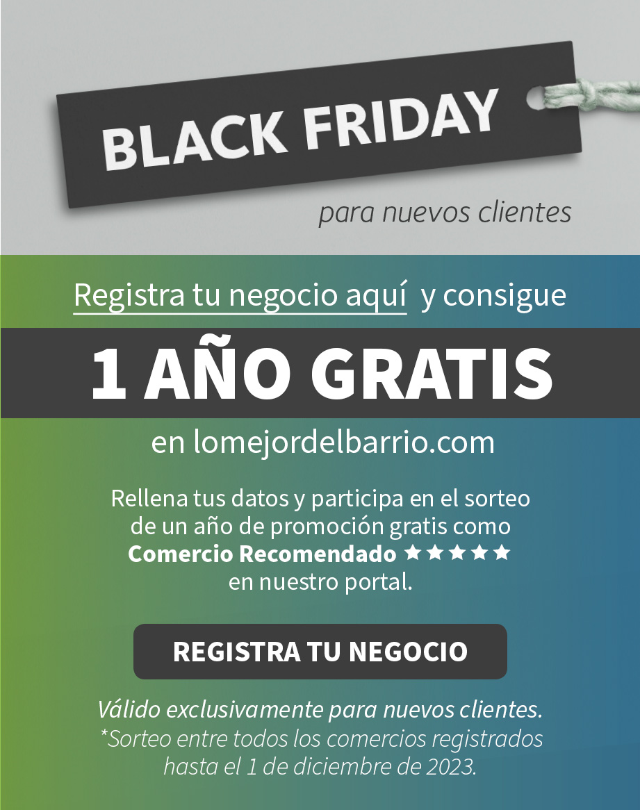 Black Friday para nuevos clientes: registra tu negocio aquí y consigue 1 año gratis en lomejordelbarrio.com